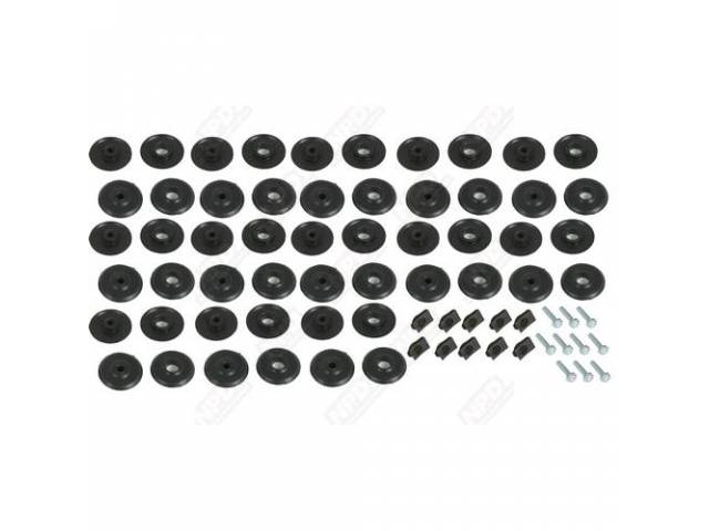 Grille Spacer Kit (13), W/ Bolts And Clips, Black