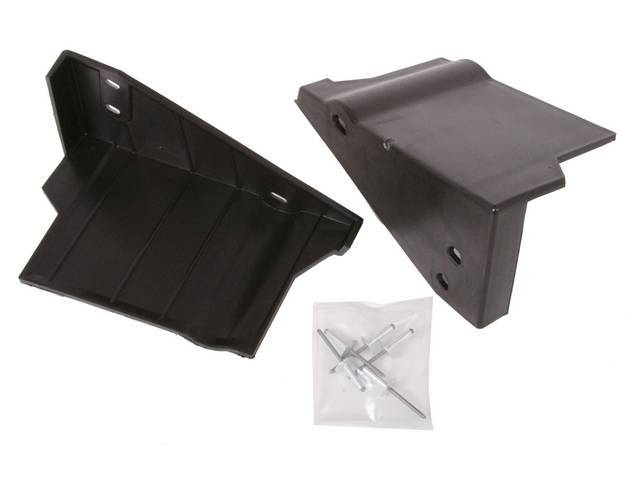 Splash Shield Kit, K-Member, Black Plastic, Injection Molded,