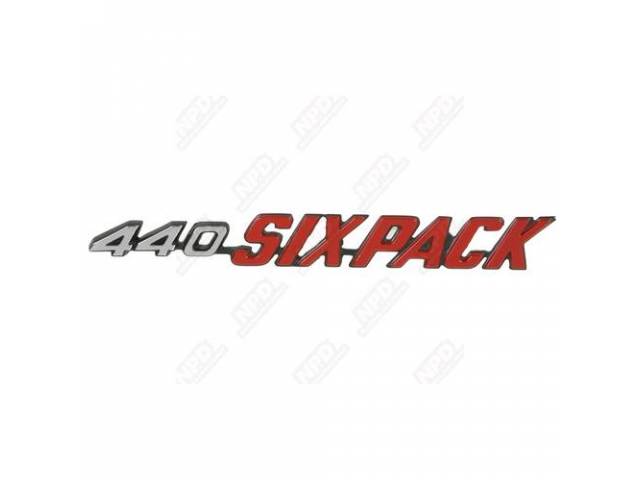 Emblem, 440 Sixpack, Rh Side For Shaker Hood