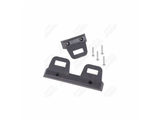 Retaining Clip, Front Seat Belt, Black, Pair, Repro, This Units Is Designed To Hold The Seat Belt In Place When Not In Use
