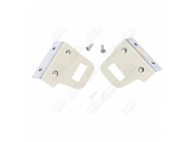 Retaining Clip, Front Seat Belt, White, Pair, Repro, This Units Is Designed To Hold The Seat Belt In Place When Not In Use