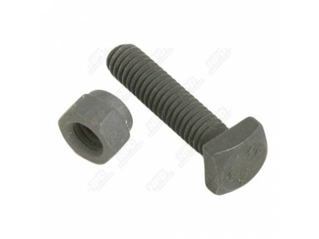 Retaining Nut And Bolt, Positive Battery Cable Head, Oe Correct Dark Gray Finish, Incl Bolt And Nut, Repro