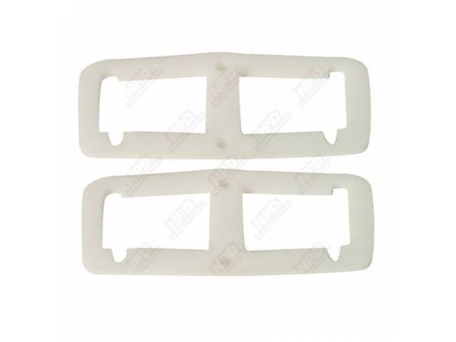 Gaskets, Tail Light Housing, White Foam Material, Seals Tail Light Housing To Body