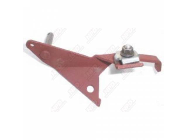 Bracket, Throttle Cable Mounting, Incl Bracket, Zinc Plated Hold Down, Correct Hex Coni Keps Nut, Repro