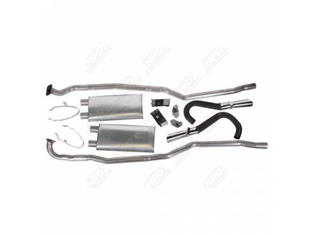 Exhaust System Kit, Headpipes, Mufflers, Tips And Hangers, T/A Challenger, Without Pentastars