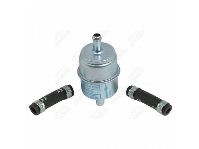 Filter Set, Non Date Coded Fuel, Factory Style, Incl Filter, (2) Kv Hoses, (4) Correct Style Clamps