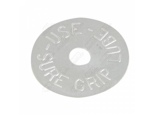 Tag, Rear End, Sliver Tag W/ * Use Sure Grip Lube*, Repro