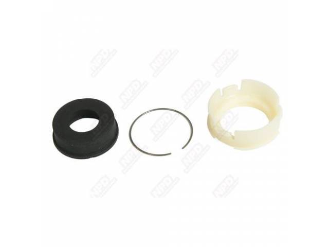 Retainer, Lower Steering Column Seal, White, Split Design, Incl Spring And Split Seal, Repro, These Units Are Designed To Allow In Car Installation