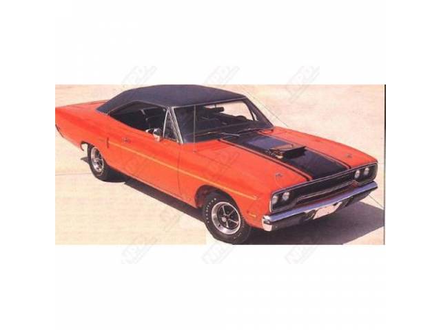 Stripe Kit, Road Runner, Reflective Black Strobe, Roof, Deck Lid, Hood 340, Plymouth Circle, Squeegee And Inst