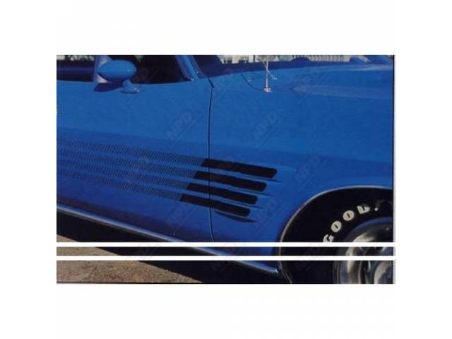 Stripe Kit, Side Stripe, Challenger, White, Strobe Stripes From Fender Scoops To Door, Squeegee And Instrutions