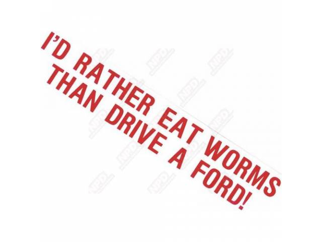 Bumper Sticker, Eat Worms Ford