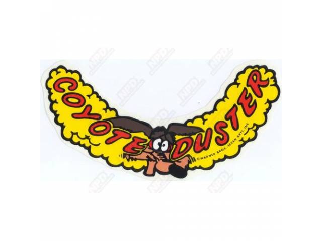 Decal, Coyote Duster, Air Cleaner,  Correct Material And Screen Printed As Original, Officially Licensed Product By Chrysler Llc