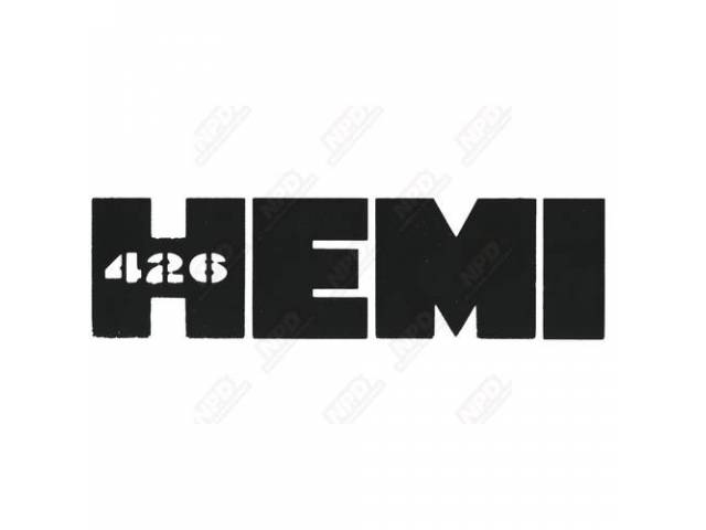 Decal, 426 Hemi, Air Cleaner, Correct Material And Screen Printed As Original, Officially Licensed Product By Chrysler Llc