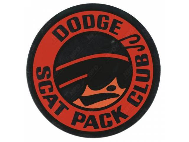 Decal, Dodge Scat Pack Club, Correct Material And Screen Printed As Original, Officially Licensed Product By Chrysler Llc