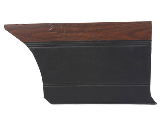 Rear Quarter Trim Panel, Black W/ Wood Top