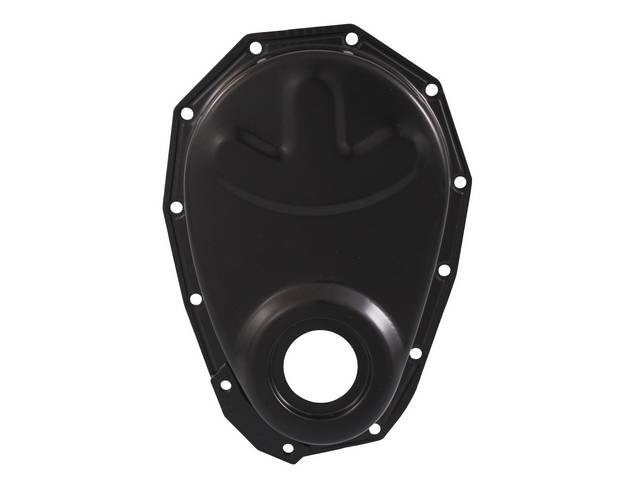 COVER, Crankcase Front End / Timing Chain, black painted finish, repro