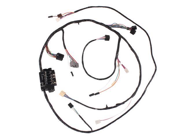HARNESS, DASH, AUTO OR MANUAL TRANS, W/ DIRECTIONAL SIGNALS, W/ GAUGES. THIS HARNESS IS USED W/ A DASH INSTRUMENT CLUSTER HARNESS