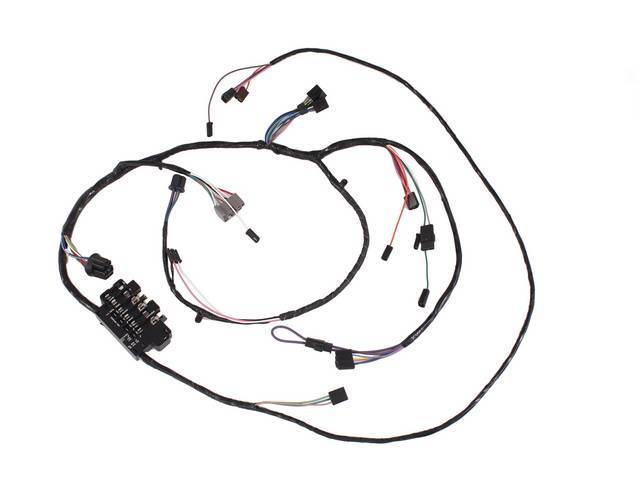 HARNESS, DASH, AUTO OR MANUAL TRANS, W/ DIRECTIONAL SIGNALS. THIS HARNESS IS USED W/ A DASH INSTRUMENT CLUSTER HARNESS