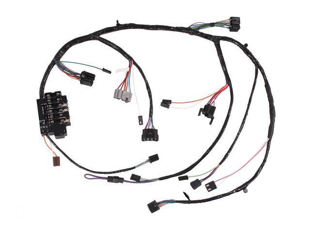 HARNESS, DASH, AUTO OR MANUAL TRANS, W/ WARNING LIGHTS. THIS HARNESS IS USED W/ A DASH INSTRUMENT CLUSTER HARNESS
