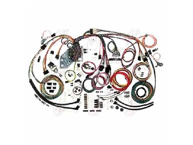 HARNESS, Classic Update, American Autowire, a complete modern wiring system featuring more circuits and plug-in fuses compared to a std factory harness