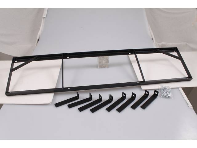 BRACKET SET, Bench / Bucket Seat Mounting, TMI, mounts a TMI Pro-Split bench seat or a pair of TMI Pro-Series buckets seats and a console, wide universal design (54 inches width x 13 inch depth) metal brackets and adapters in black powder coated finish, a