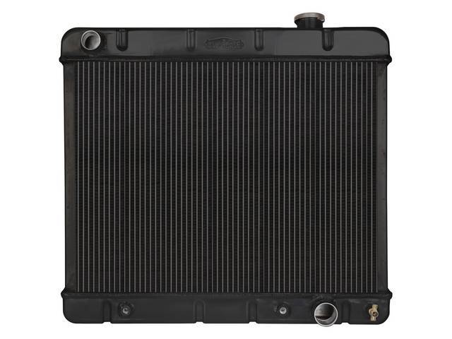 Cross Flow Aluminum Radiator, OE style Powder Coated Black, 2 row, Cold Case