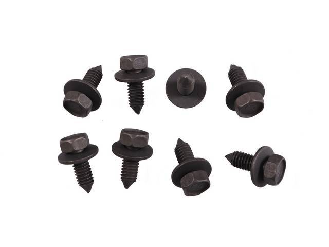Grille to Fender Fastener Kit, 8-pc OE Correct AMK Products reproduction for (67-68)