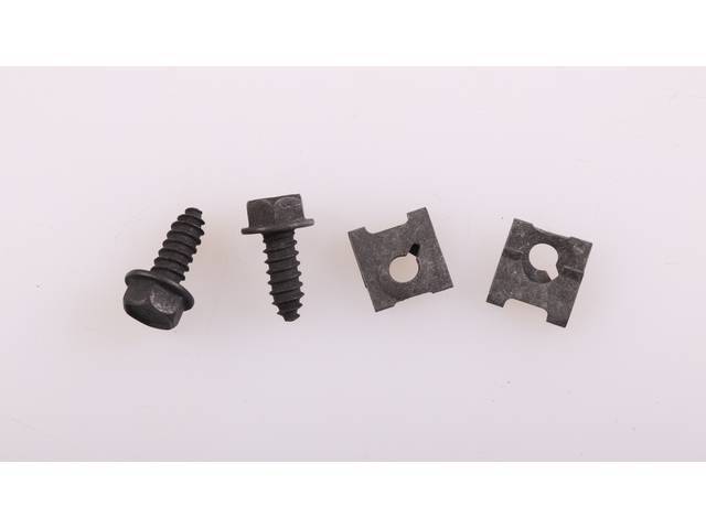 Grille / Hood Catch Support Fastener Kit, 4-piece kit, OE Correct AMK Products reproduction for (67-72)
