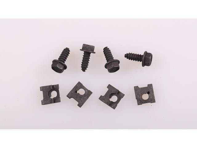 Grille / Hood Catch Support Fastener Kit, 8-piece kit, OE Correct AMK Products reproduction for (69-70)