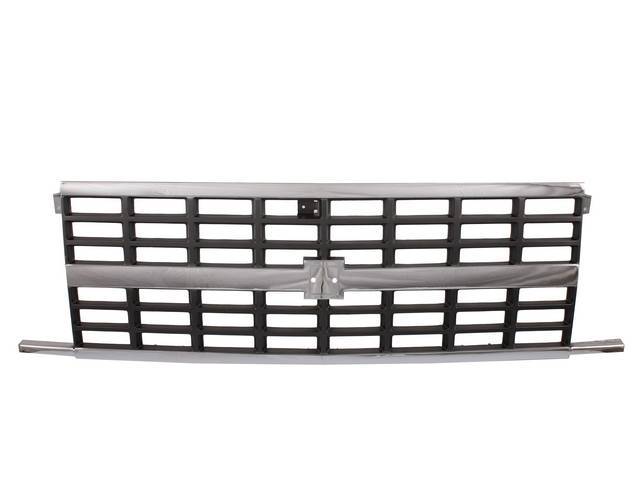GRILLE, Radiator, Chrome / argent, w/ Dual headlights, Chevy bow tie emblem not incl, Repro