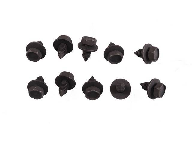 Radiator Support Brace / Gusset Fastener Kit, 10-pc OE Correct AMK Products reproduction for (67-68)