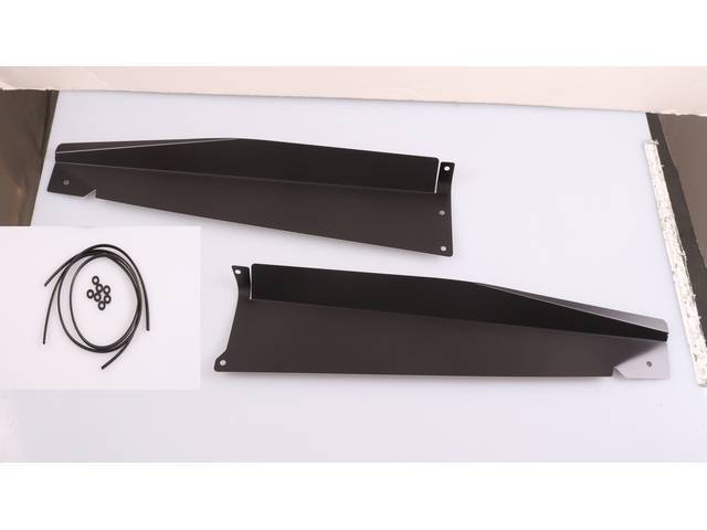 Closeout Panel, Header to Radiator Core Support, Black Anodized Finish Aluminum, Incl rubber seal