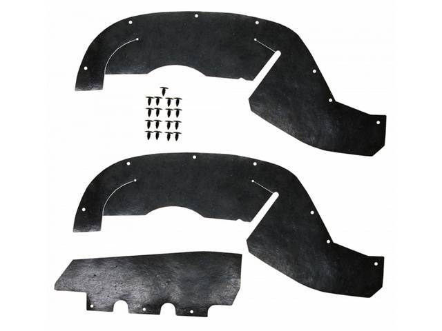 Inner Fender Dust Shields, includes installation clips, does not incl instructions, US MADE Reproductions for (98-98)