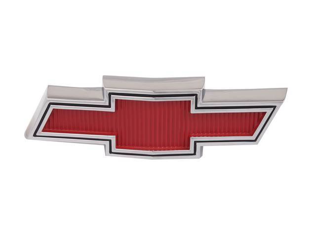 EMBLEM, Grille, *Bowtie*, red center w/ chrome surround, incl fasteners, GM licensed repro