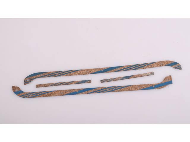 Oil Pan Gasket Set, Blue Stripe Cork-Rubber, with straight end seals, reproduction