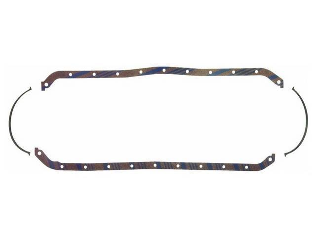 Oil Pan Gasket Set, Cork-Rubber, with straight end seals, reproduction