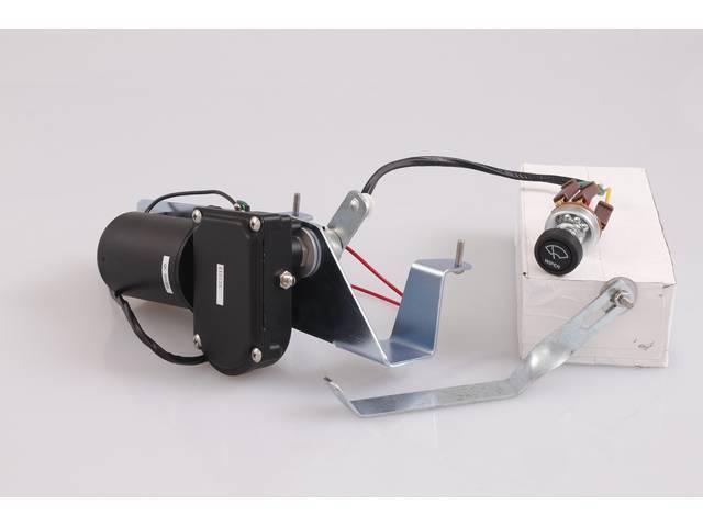 MOTOR CONVERSION, WINDSHIELD WIPER ELECTRIC MOTOR CONVERSION KIT, REPLACES ORIGINAL VACUUM UNIT, *COMPLETE W/ ORIGINAL KNOB*, 12 VOLT