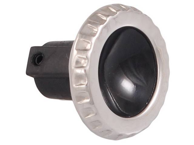 KNOB, WIPER SWITCH, BLACK AND POLISHED STAINLESS STEEL 