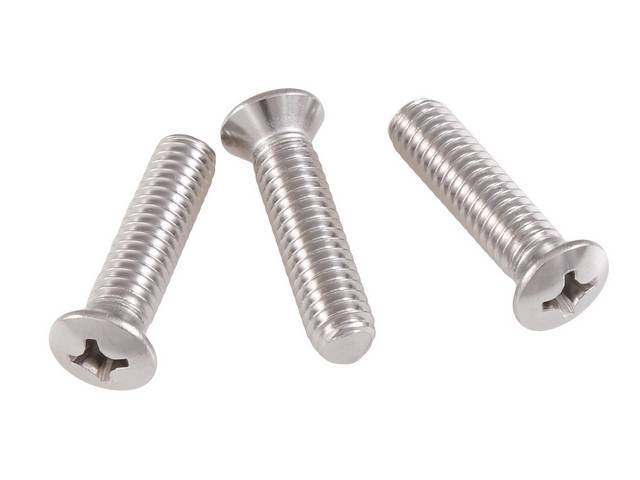 SCREW KIT, Mirror Arm, Exterior, (3) incl polished stainless steel mounting screws, repro