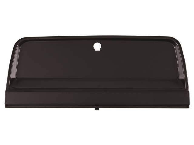 Instrument Panel Glove Compartment Door, Black, EDP coated, reproduction