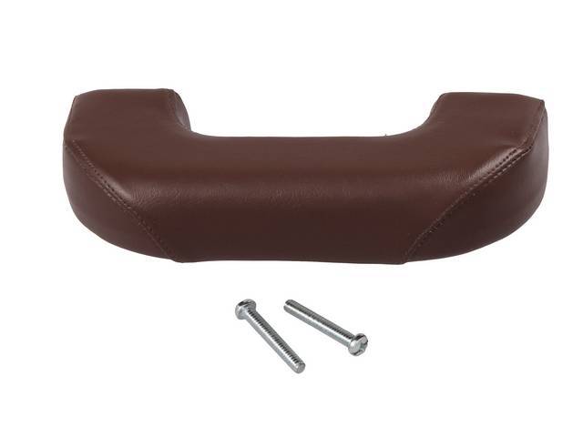 ARM REST, Front Door, Brown, RH or LH, incl mounting hardware, repro