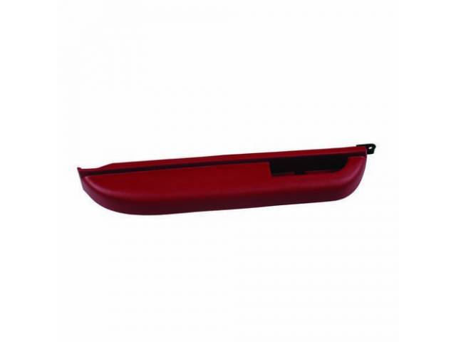 ARM REST, Front Door, Cognac (Red), LH, GM Original  ** Can be painted to match other interior color w/ vinyl paint ** 