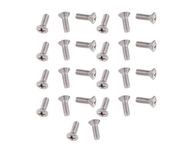 FASTENER KIT, Door Panel, 1/2 thread length, 3/4 overall length, w/ rounded type head, Does both doors, (26)