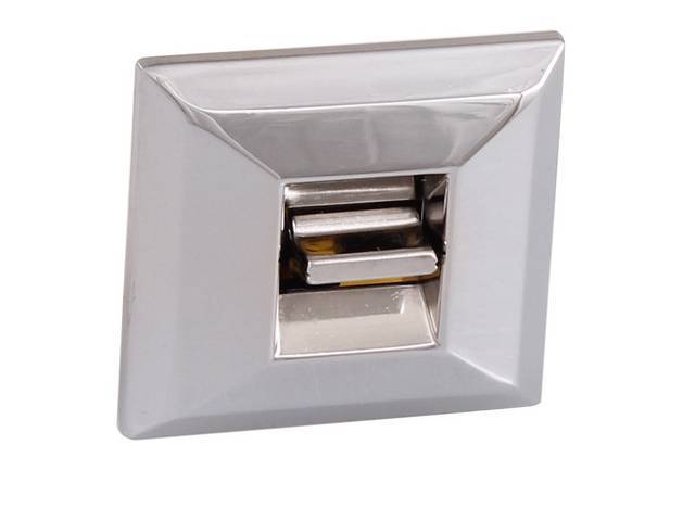 Power Window Control Switch and Bezel / Escutcheon Assembly, 1 button w/ square corner bezel, incl retainer, reproduction