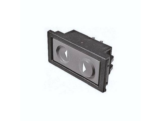 SWITCH ASSY, Power Window Control, rectangular base, 1 button, gray switch w/ black bezel, RH or LH, replacement part by Standard