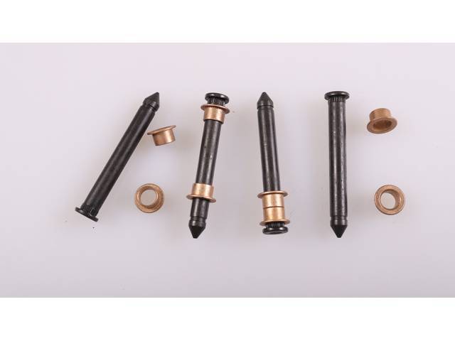 Door Hinge Pin and Bushing Kit, includes pins, bushings, springs and instructions to rebuild all four hinges, reproduction