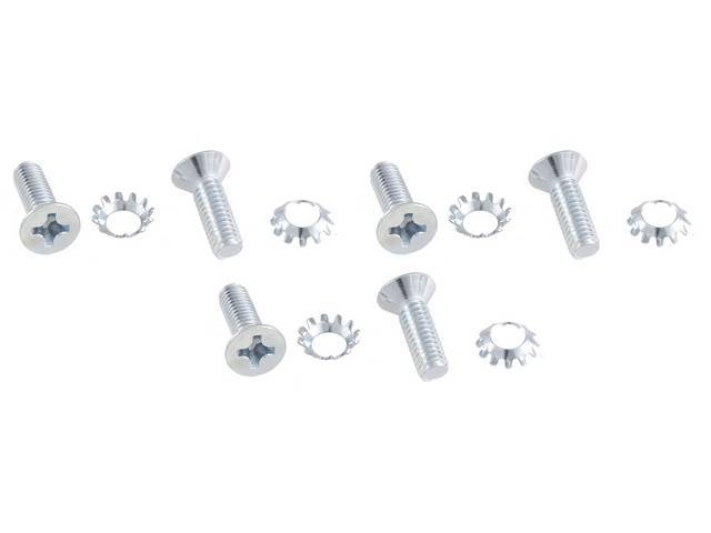 Door Latch / Lock Fastener Kit, 12-piece kit, replacement-style reproduction