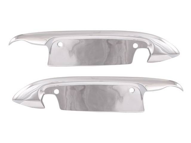 Outside Door Handle Scuff Plate Covers, chrome finish with hardware