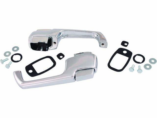 Outside Chrome Finish Door Handle Set, best quality reproduction