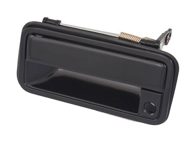 OUTSIDE DOOR HANDLE, LH, front, smooth black finish, repro